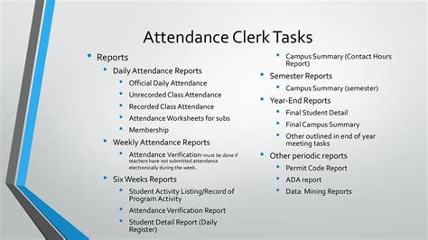 New Attendance Clerk Training Ppt Download