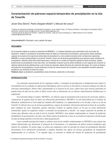 Pdf Caracterizaci N De Patrones Espacio Temporales De Geama Org