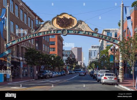 Buildings in the Gaslamp Quarter Historic District, San Diego CA Stock ...