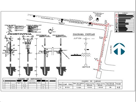 Proyecto De Linea De Baja Tension En Autocad Cad Mb Bibliocad