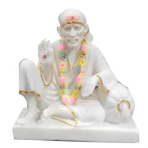 Traditional Hindu White Marble Sai Baba Statue For Worship Size