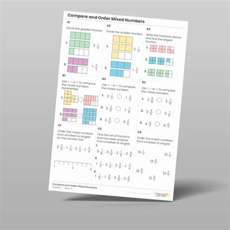 Understanding Mixed Numbers Fluency Matrix Resource Classroom Secrets