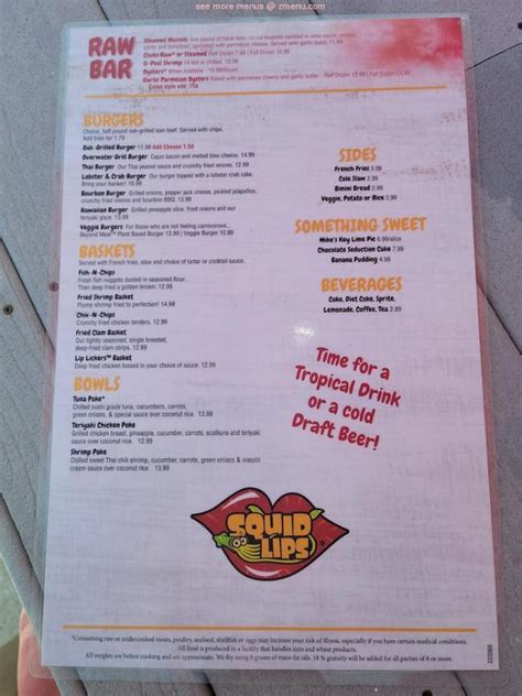 Online Menu of Squid Lips Restaurant, Melbourne, Florida, 32935 - Zmenu