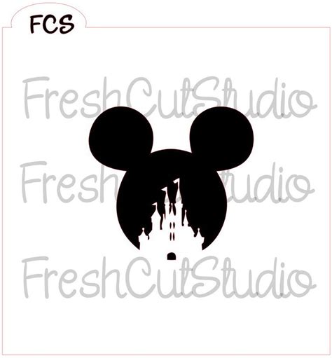 Signs Plaques Reusable Disney Mickey Head Castle Stencil Home Décor