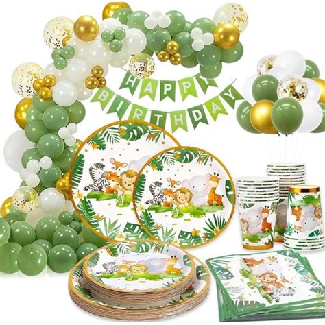 Vaisselle Anniversaire Jungle Animaux Assiette Anniversaire Jungle