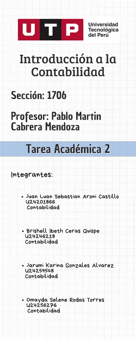 TA2 Contabilidad conta Integrantes Integrantes Introducción a la