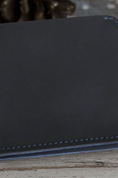 Blue-Black Color Leather Slim Wallet - ShopperBoard