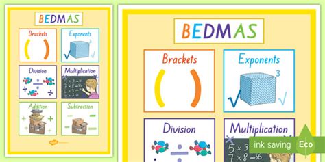 Bedmas Poster Outlining Operations Maths Twinkl Nz