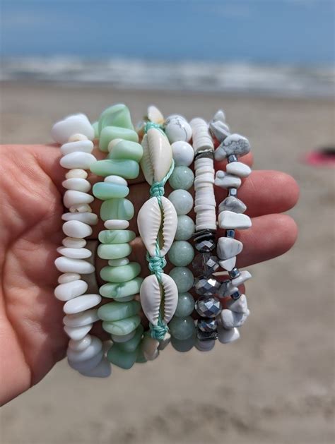 Sea Glass Puka Bracelet In Surf Jewelry Summer Jewelry