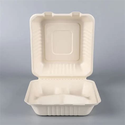 Disposable Compostable Microwave Sugarcane Bagasse Take Away Takeout