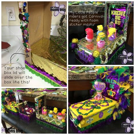 Shoe Box Float Collage Mardi Gras Float Mardi Gras Crafts Mardi