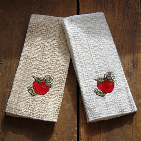 24″x15″ Cotton Kitchen Towel with Decorative Embroidery