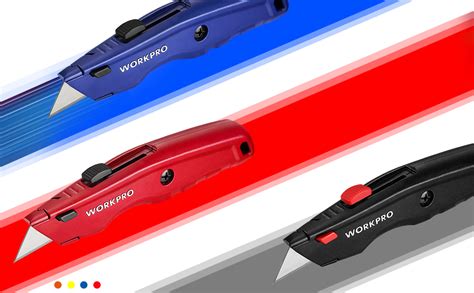 Workpro Premium Teppichmesser Set Einziehbarer Universalmesser Aus