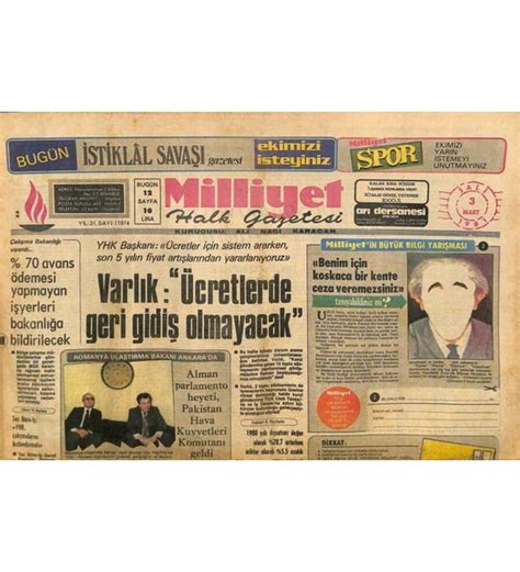 Milliyet Halk Gazetesi 3 Mart 1981 Gribi En Çabuk İyileştiren İlaç