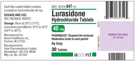 Lurasidone Hydrochloride Tablet Film Coated