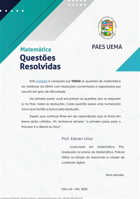 SOLUTION Apostila Paes Uema 2022 Studypool