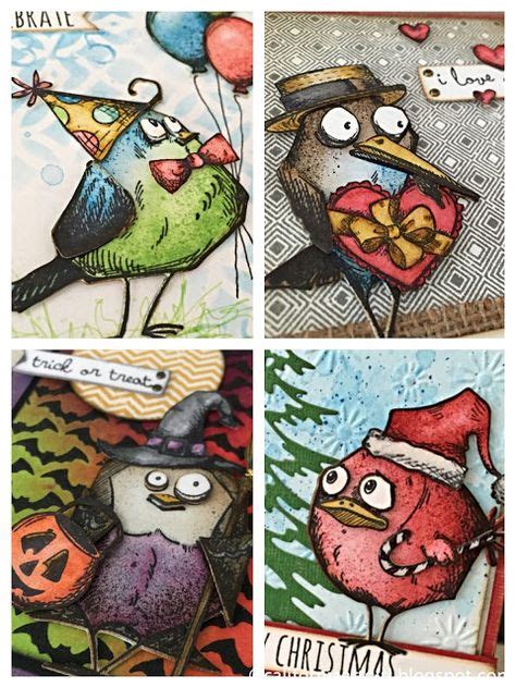 Best Angry Birds Images Tim Holtz Crazy Birds Cards Crazy Tim