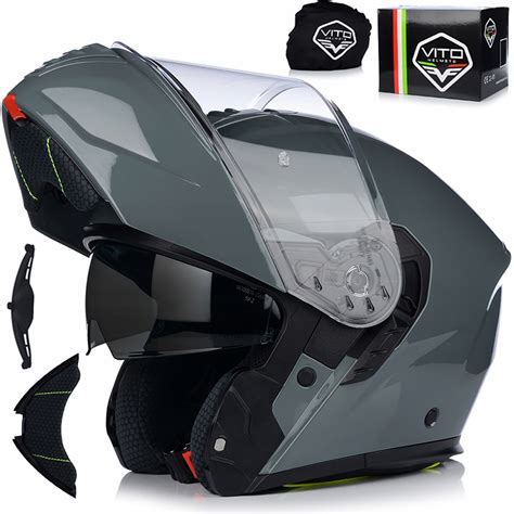 Kask Motocyklowy Vito Furio Nardo Grey Szcz Kowy System Pinlock