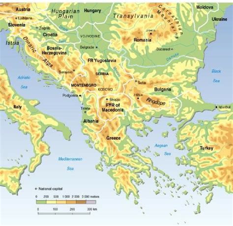 Balkan Mountains Map