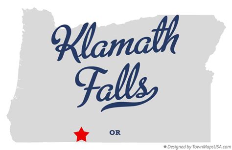 Map of Klamath Falls, OR, Oregon