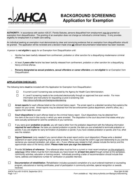 Ahca Background Screening Disqualifying Offenses Fill Out Sign