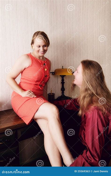 Woman Flirting With Man Stock Image Image Of Seduction 25569363