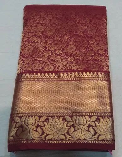 Weaving Maroon Pure Kanchipuram Silk Saree 6 3 M With Blouse Piece