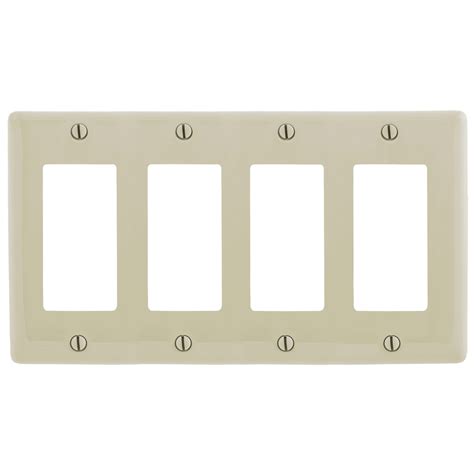 Wallplates and Box Covers, Wallplate, Nylon, Mid-Sized, 4-Gang, 4 ...