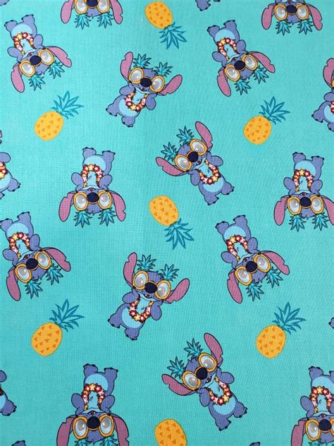 Disney Lilo And Stitch 100 Cotton Fabric Yard 1 2 Yard Or Fat Etsy