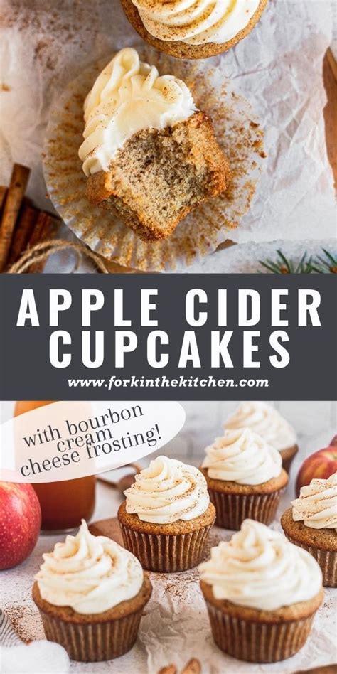 Apple Cider Cupcakes With Bourbon Cream Cheese Frosting