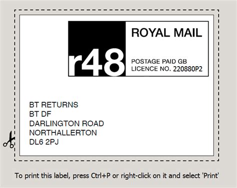 Royal Mail Returns Label