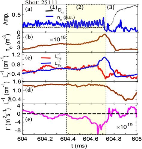 a Temporal evolutions of Dα and the density fluctuation b the pedestal