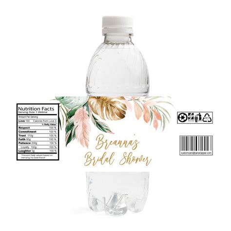 Tropical Bridal Shower Water Bottle Labels Announce It