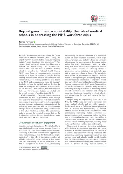 Pdf Beyond Government Accountability The Role Of Medical Schools In