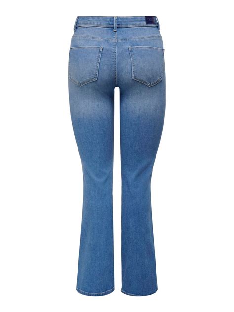 Jeans Flared Fit Taille Haute Medium Blue Only®