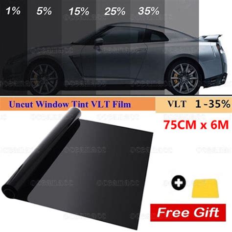 Car Window Tint Film Kit Tinting Super Dark Black Limo 1 5 15 25 35