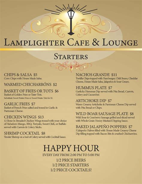 Menu - Lamplighter Café and Lounge