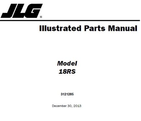 JLG Lifts 18RS Illustrated Parts Manual | Service Repair Manuals PDF