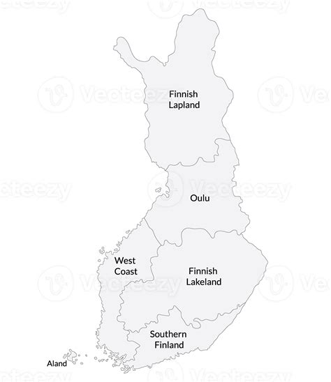 Finland Map Map Of Finland Divided Into Six Main Regions 35584548 Png