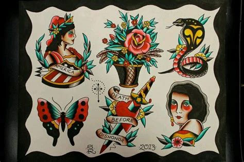 Traditional Tattoo Flash By Steve Rieck Las Vegas Traditional Tattoo