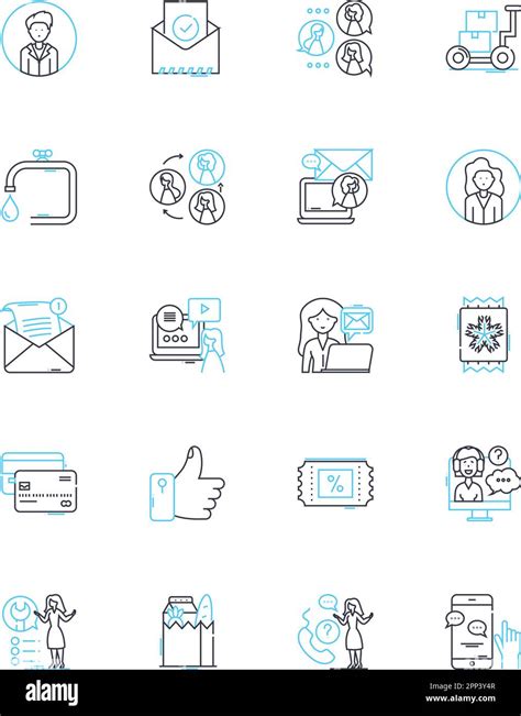 Virtual Assistants Linear Icons Set Automation Productivity Efficiency Communication