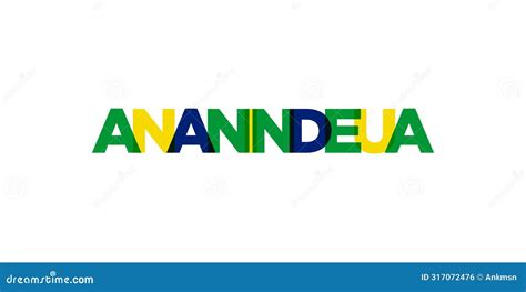 Ananindeua City Federative Republic Of Brazil Para State Map Vector