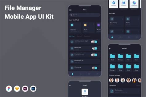 File Manager Mobile App UI Kit Graphic By Betush Creative Fabrica