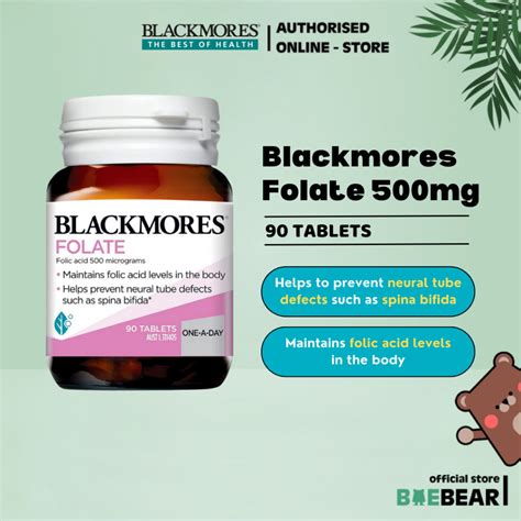 Brand Authorised Blackmores Folate Folic Acid 500mg 90 Tablets