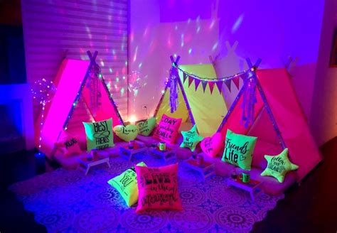 Neon Birthday Party Sleepover Girls Sleepover Party Girls Birthday