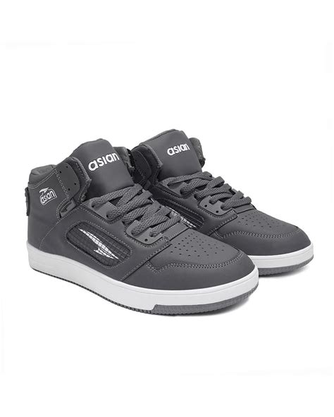 Buy Men's Grey High-Top Sneakers Online in India at Bewakoof