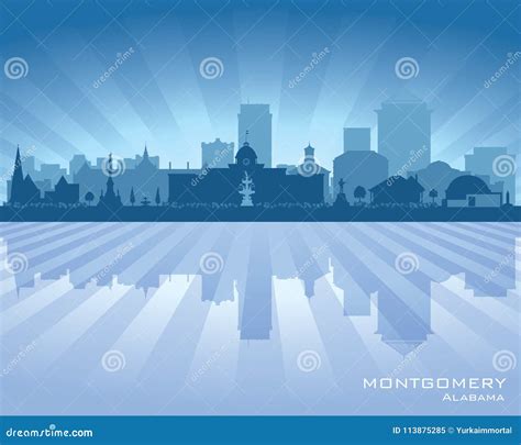 Montgomery Alabama City Skyline Vector Silhouette | CartoonDealer.com ...