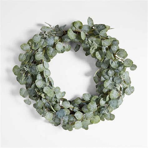 Faux Silver Dollar Eucalyptus Wreath Reviews Crate Barrel