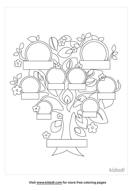 Free Family Tree Coloring Page | Coloring Page Printables | Kidadl