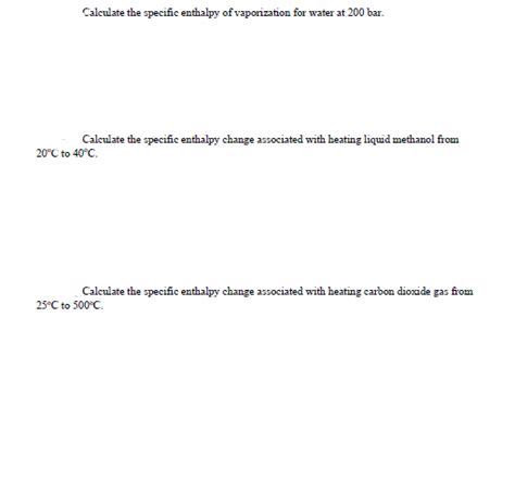 Solved Calculate The Specific Enthalpy Of Vaporization For